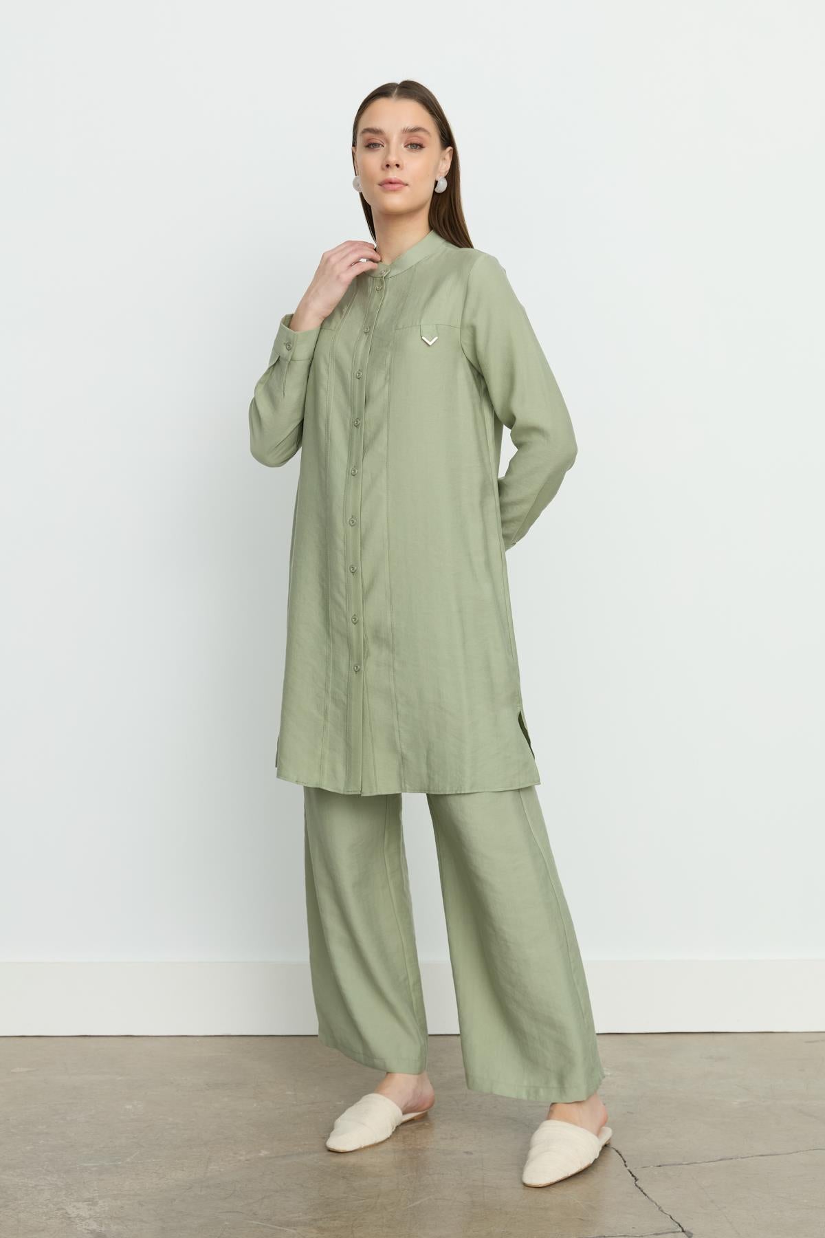 Aller Detaylı Tencel Tunik Ada Çayı