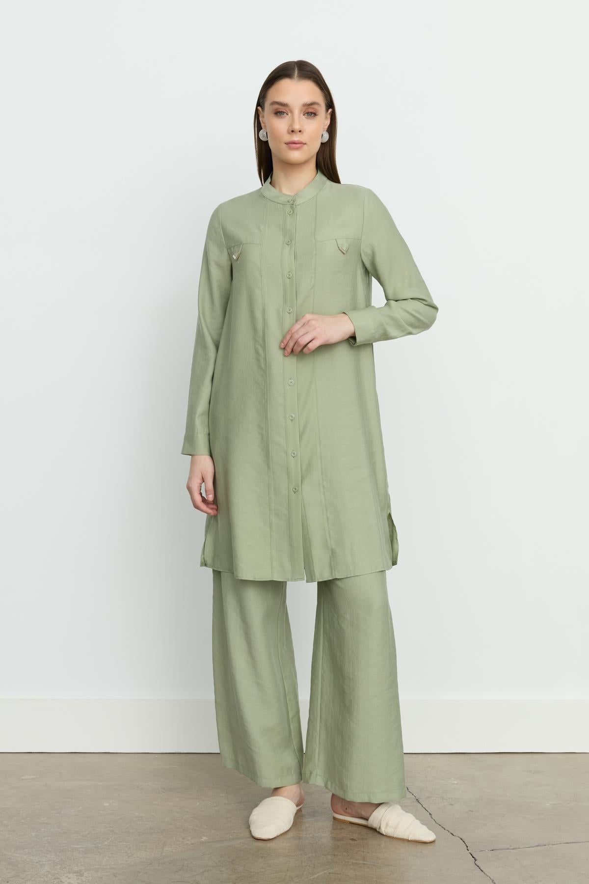 Aller Detaylı Tencel Tunik Ada Çayı