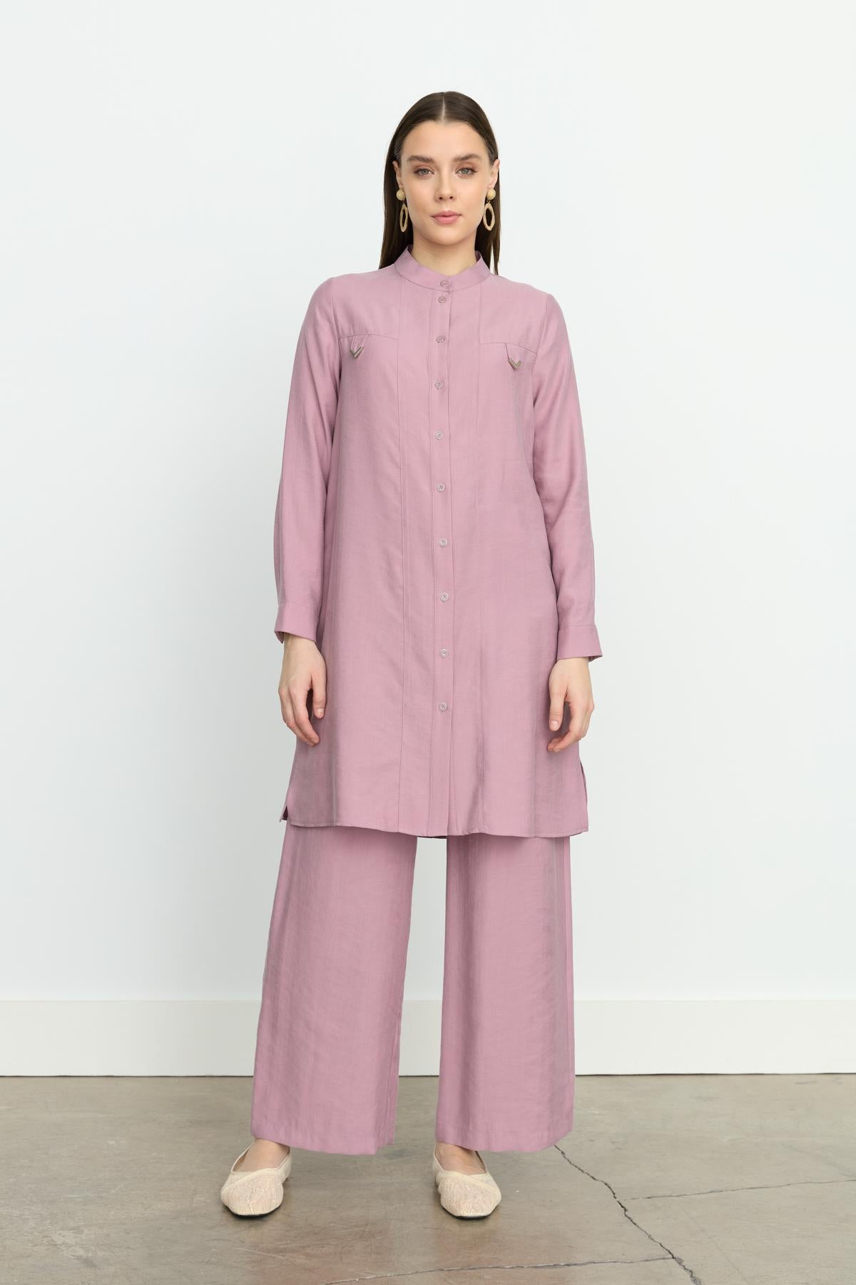 Aller Detaylı Tencel Tunik Lavanta