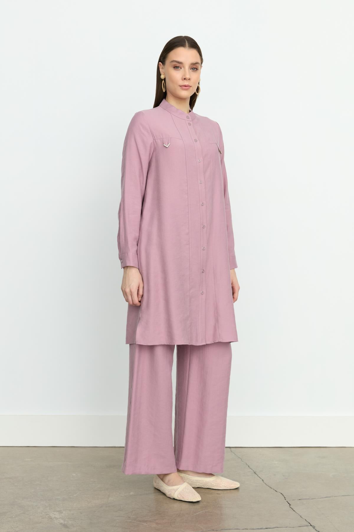 Aller Detaylı Tencel Tunik Lavanta