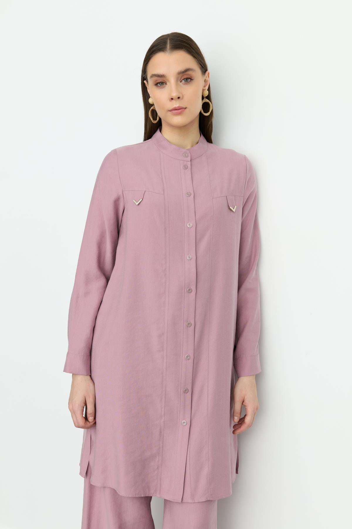 Aller Detaylı Tencel Tunik Lavanta