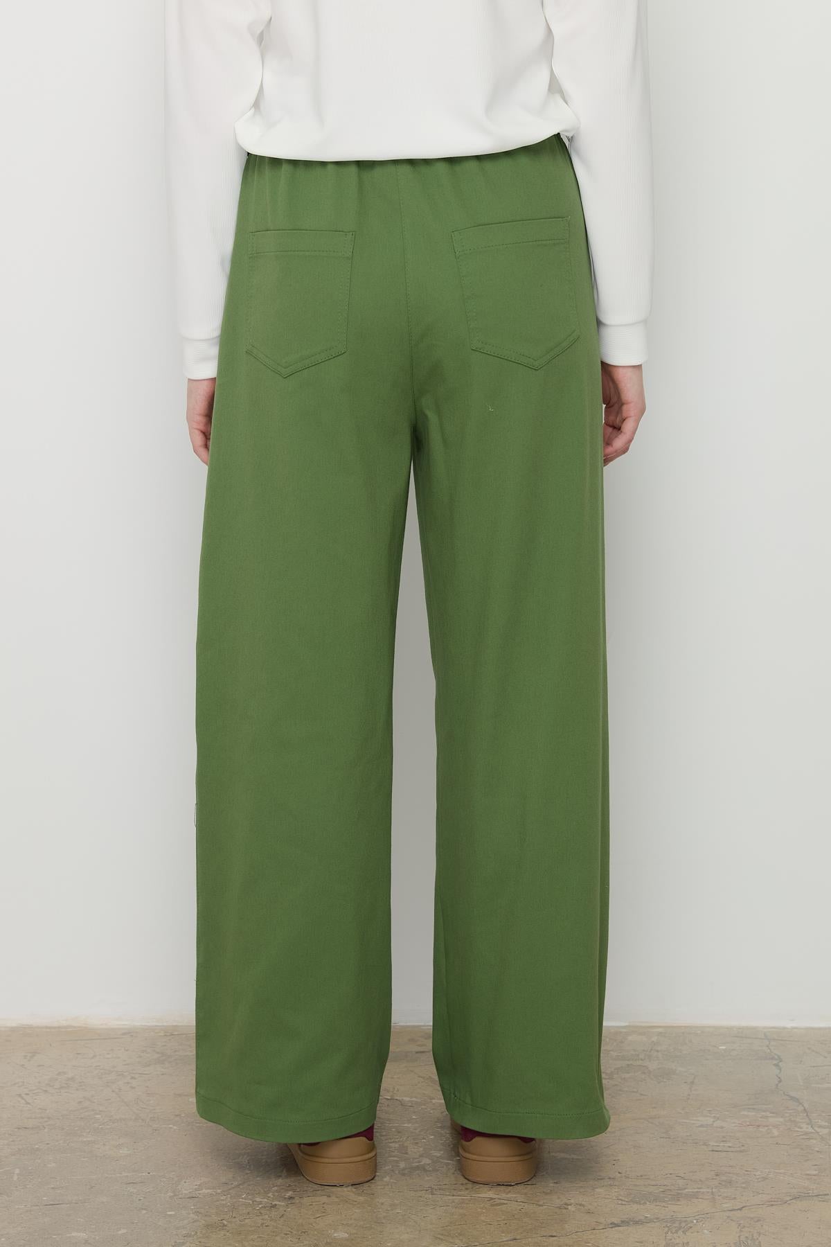 Beli Lastikli Bol Paça Kanvas Pantolon Amazon