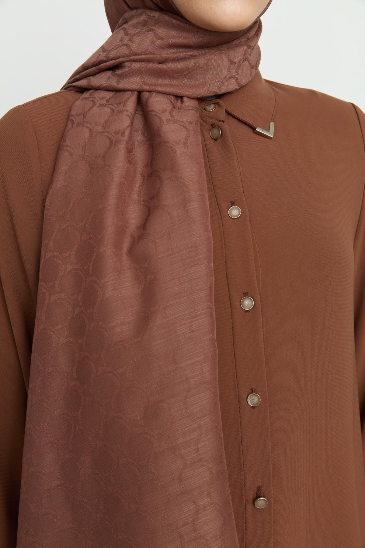 Gömlek Yaka Basic Tunik Taba