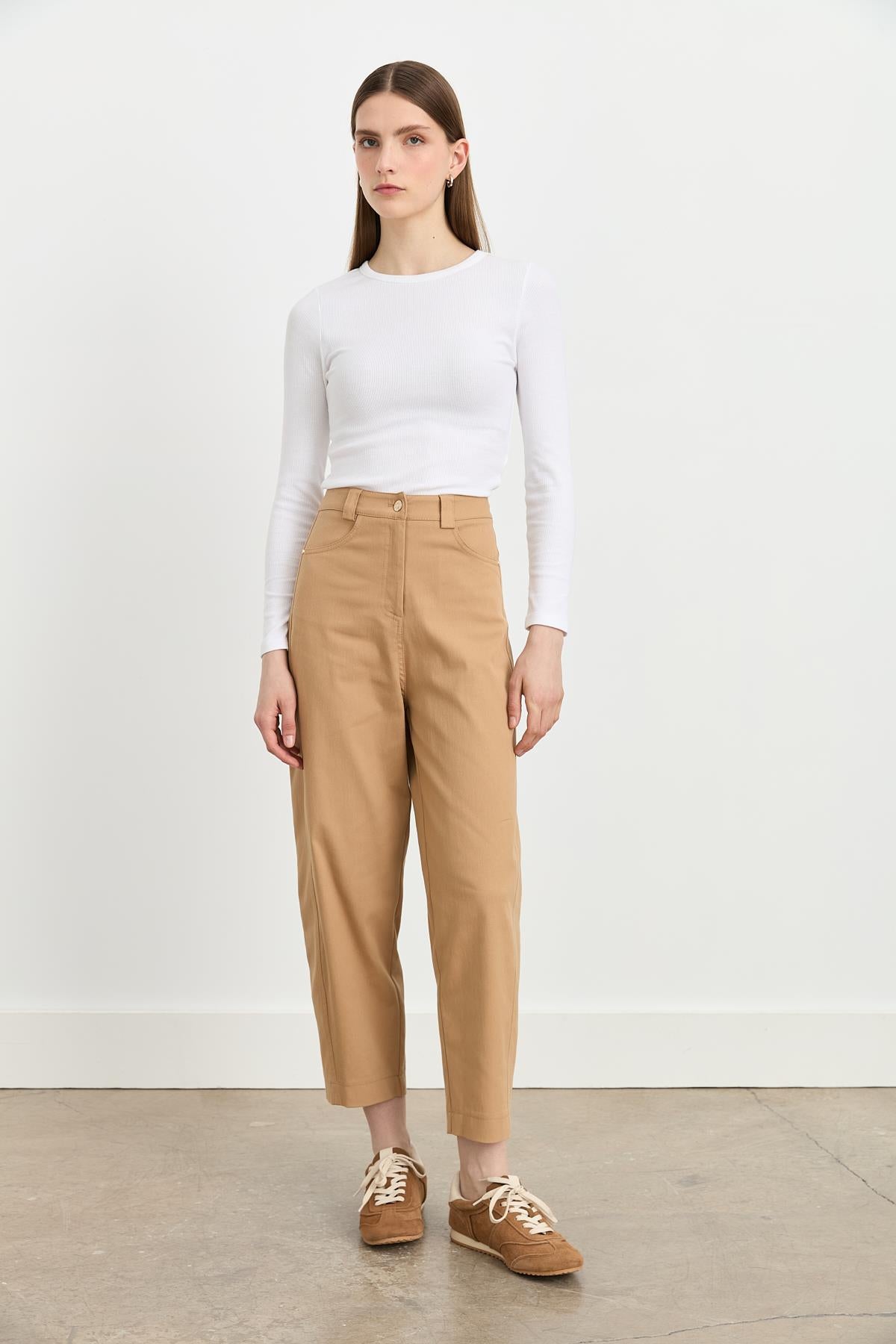 Havuç Kanvas Pantolon Camel