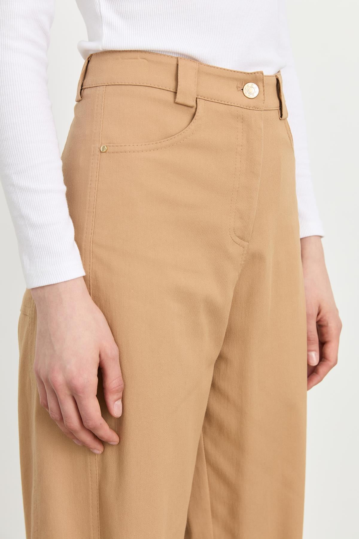 Havuç Kanvas Pantolon Camel