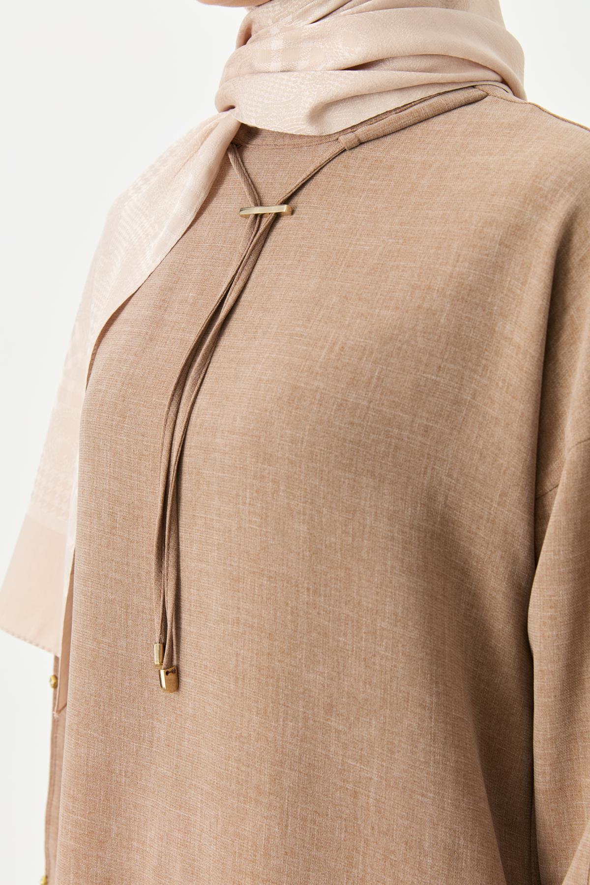 Kol Detaylı Pantolon Tunik Takım Camel