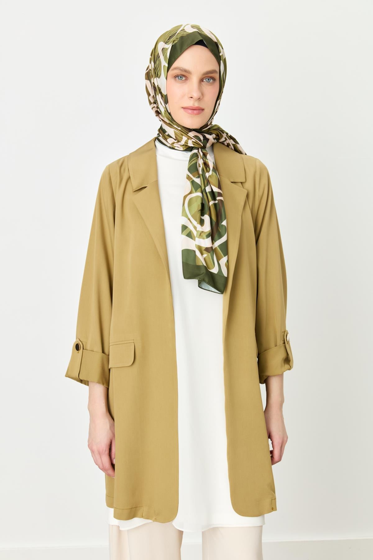 Kolu Katlanılabilir Blazer Ceket Olive