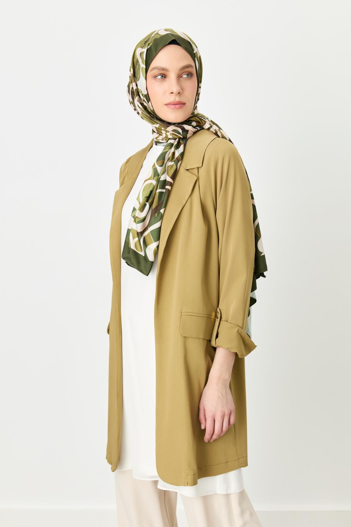 Kolu Katlanılabilir Blazer Ceket Olive