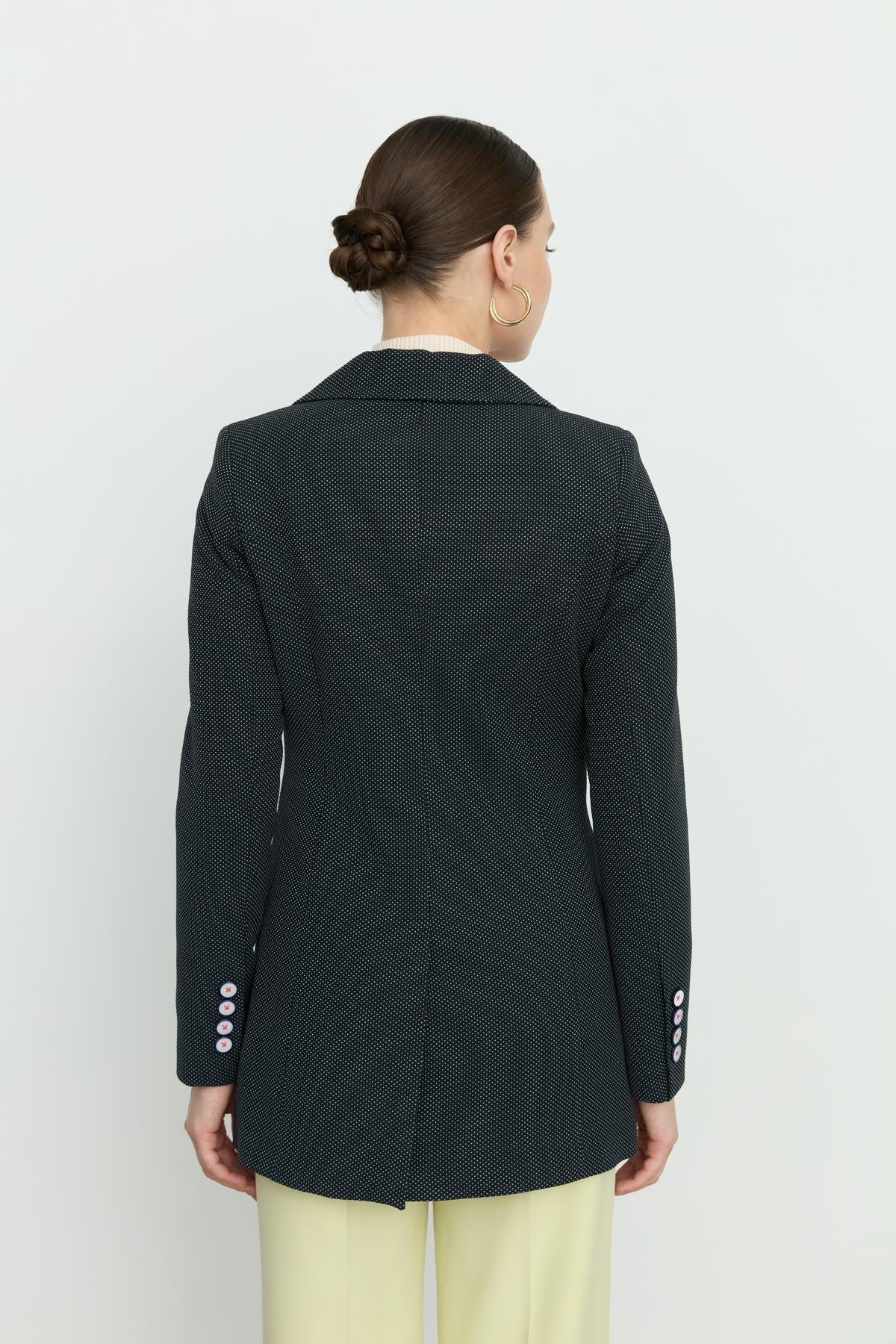 Kruvaze Blazer Ceket Lacivert
