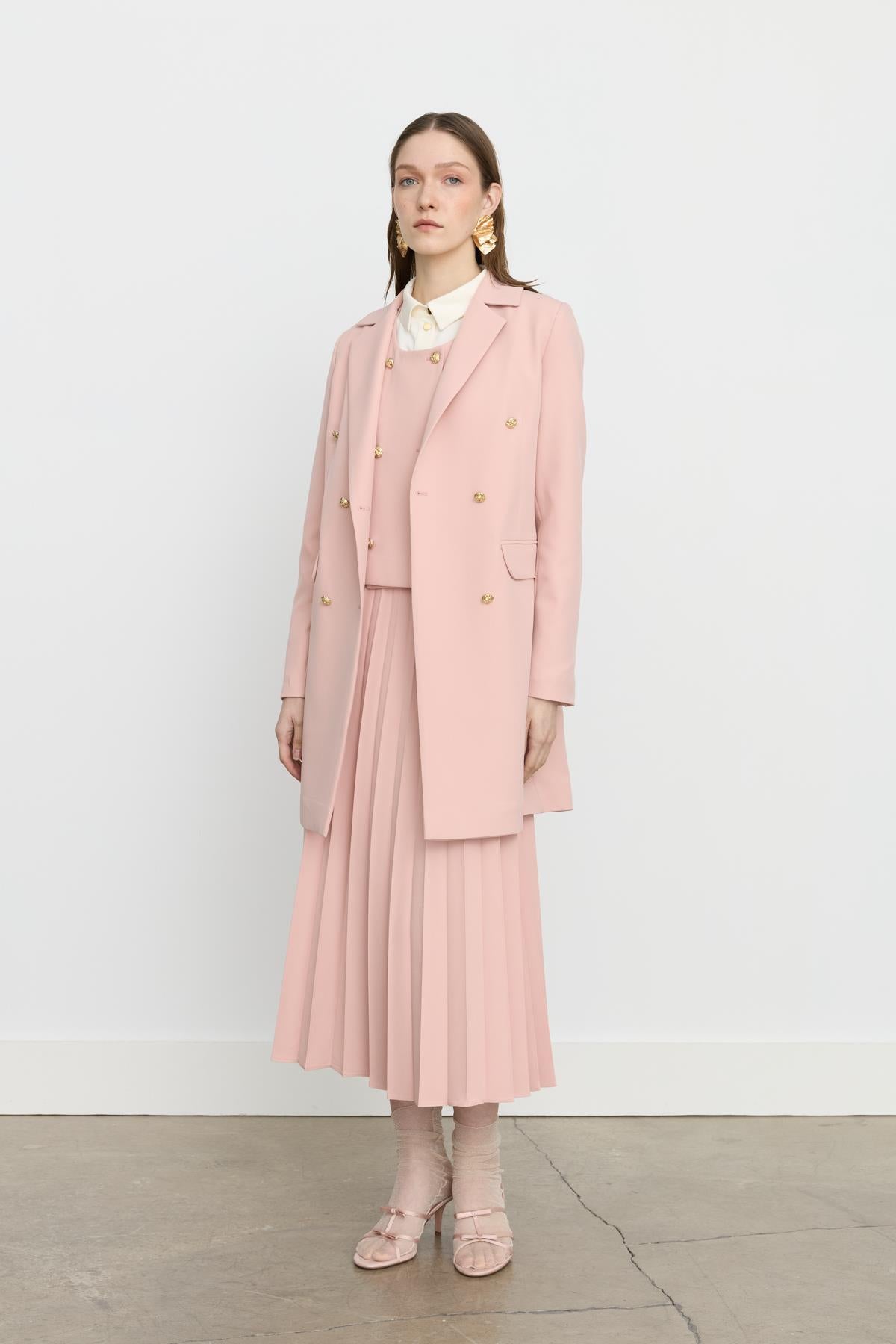 Kruvaze Kapama Blazer Ceket Somon