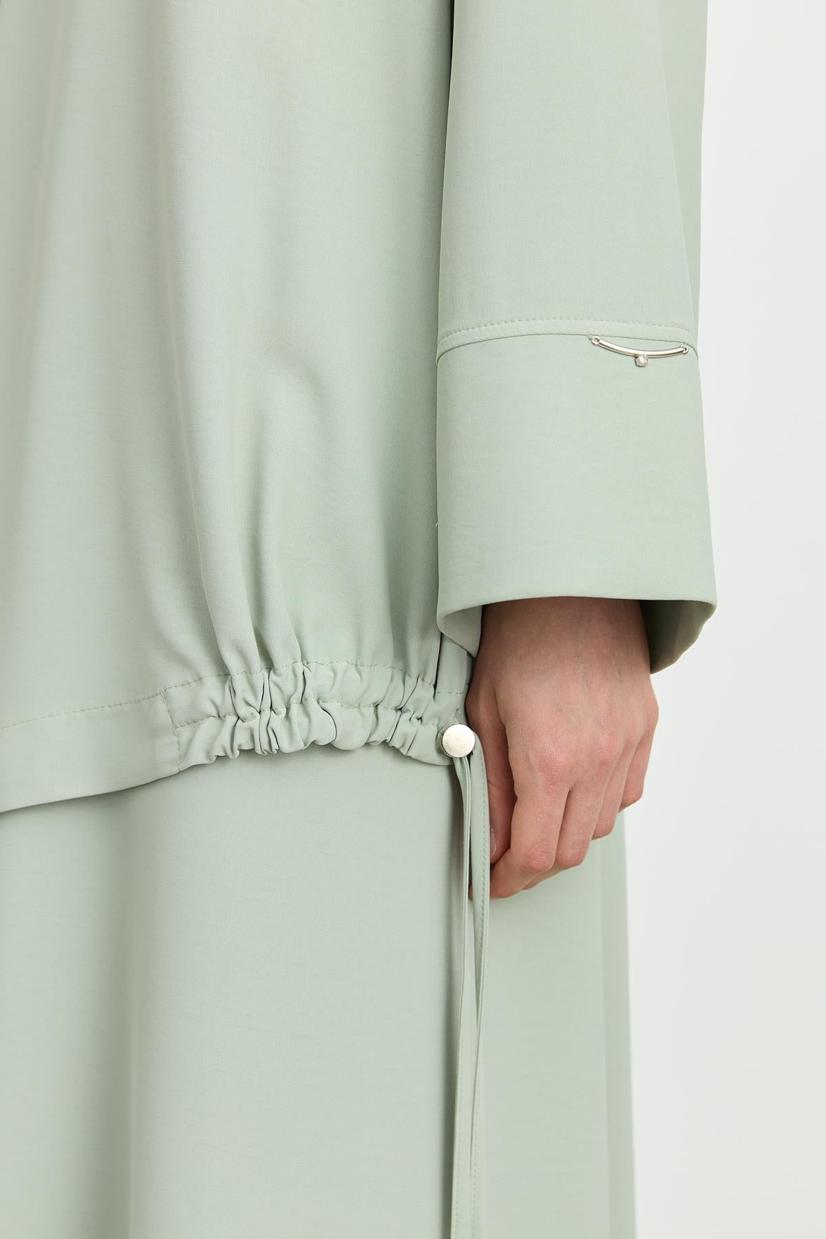 Parçalı Şerit Detaylı Pantolon Tunik Takım Mint