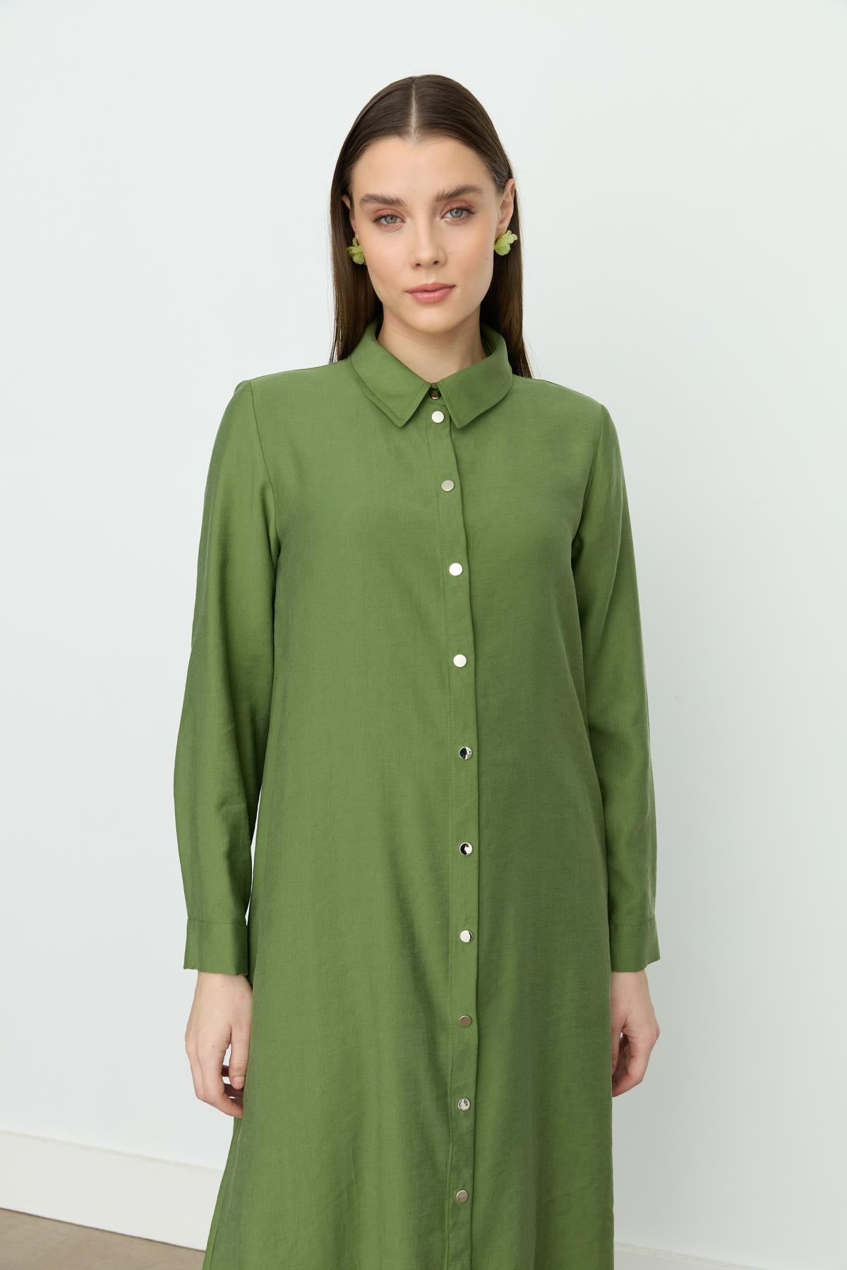 Simetrik Dikiş Detaylı Tencel Tunik Amazon