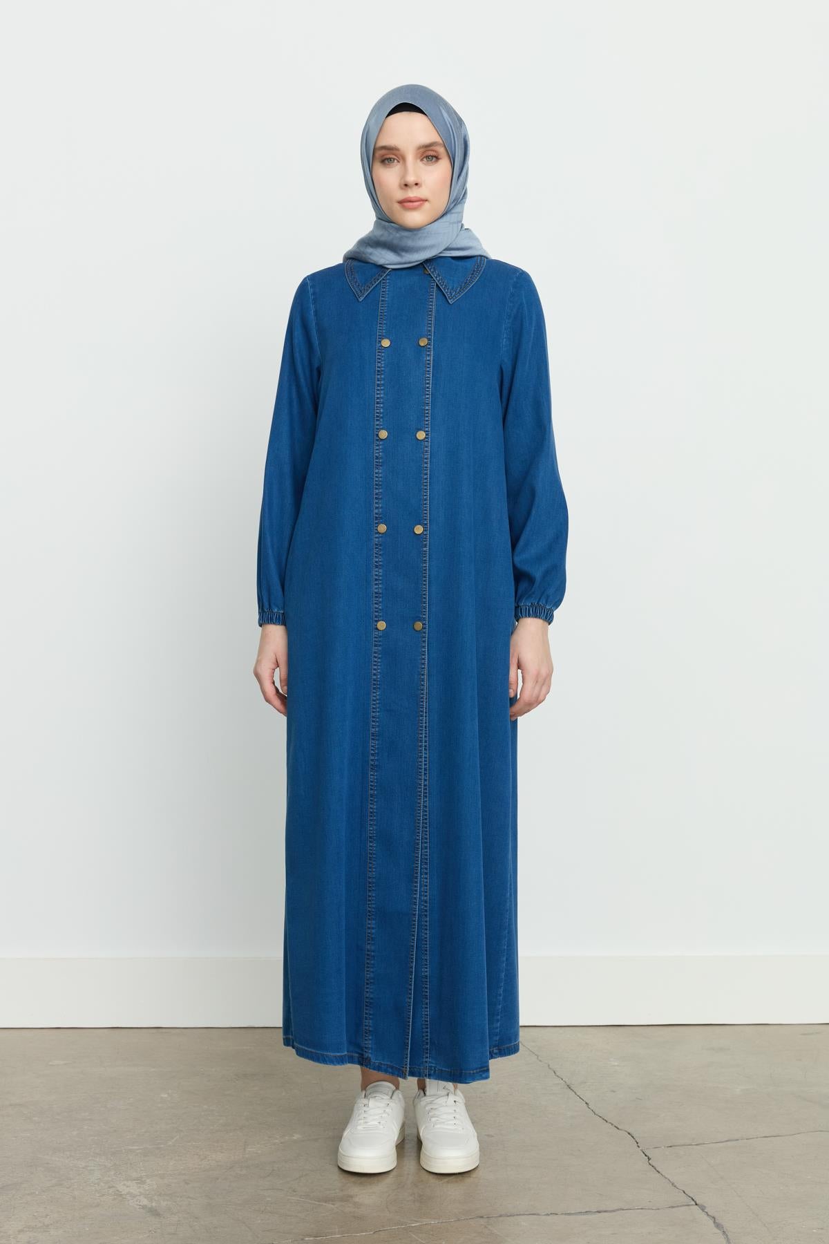 Tencel Kruvaze Ferace İndigo