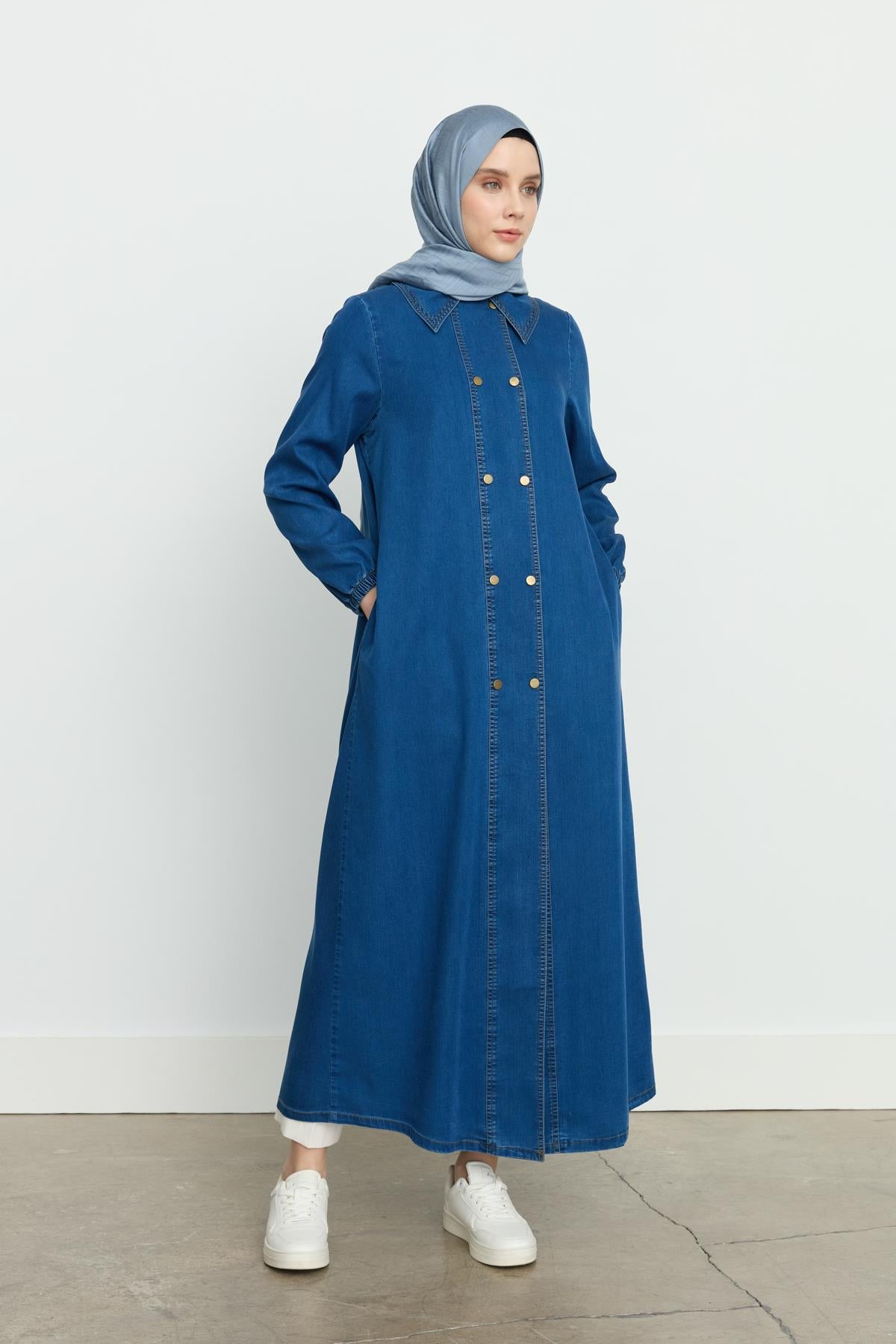 Tencel Kruvaze Ferace İndigo