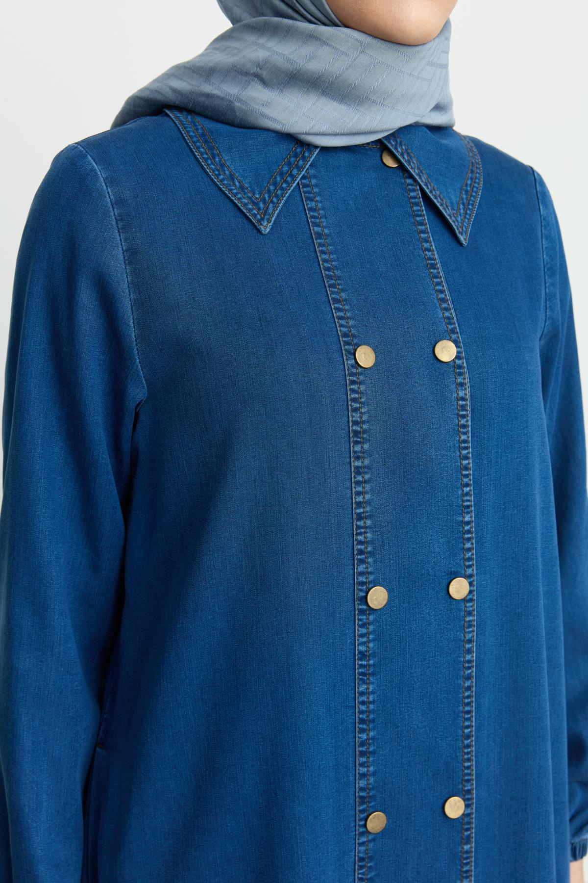 Tencel Kruvaze Ferace İndigo