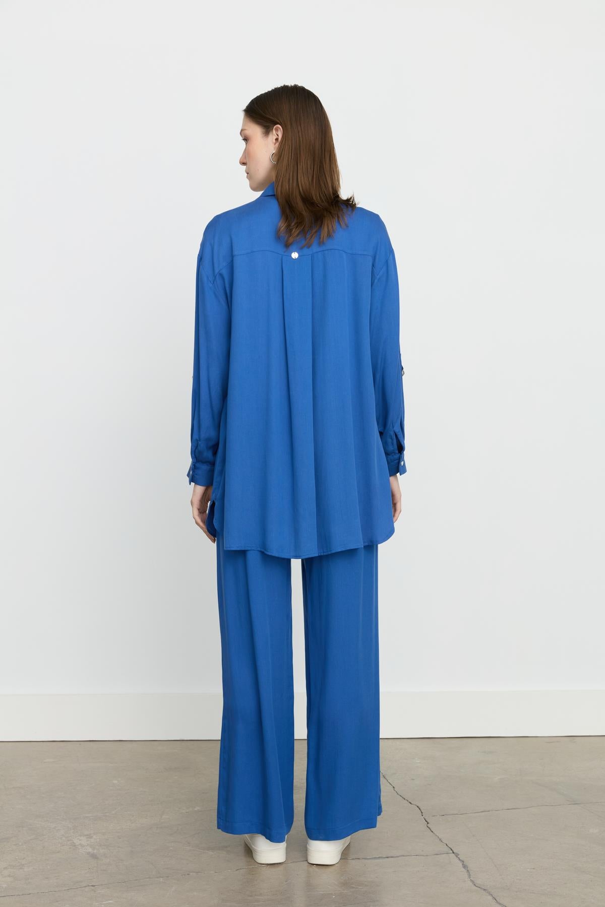 Tencel Pantolon Tunik Takım İndigo